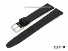 Uhrenarmband 17mm schwarz EULIT Natina Clip fester Steg glatt ohne Naht (Schließenanstoß 14 mm)