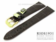 Well-crafted watch strap Geneve 18mm d. brown gen. alligator for Patek Philippe RIOS (width of buckle 14 mm) - EU ONLY