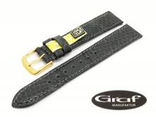 Well-crafted watch strap Pina Colada 14mm dark grey genuine python snake by GRAF (width of buckle 12 mm) - EU ONLY