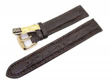 Well-crafted watch strap Krokodil Chrono 20mm dark brown genuine Croco by DI-MODELL (width of buckle 18 mm) - EU ONLY