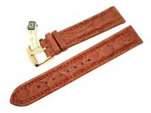 Well-crafted watch strap Krokodil Chrono 20mm brown genuine Croco by DI-MODELL (width of buckle 18 mm) - EU ONLY