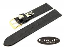 Uhrenarmband Lizzy 16mm schwarz echt Eidechse glatt glänzend von Graf (Schließenanstoß 16 mm)