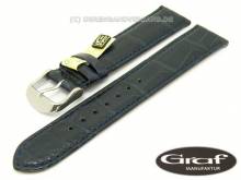 Well-crafted watch strap Alligator 18mm dark blue gen. alligator Louisiana by GRAF (width of buckle 16 mm) - EU ONLY