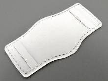 Lederunterlage für Uhrenarmbänder aus Leder 16-18mm weiß abgenäht