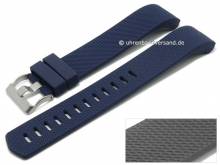 ABVERKAUF: Uhrenarmband dunkelblau Silikon mit Struktur passend für FITBIT Charge 2 Tracker