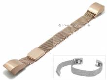 ABVERKAUF: Uhrenarmband Edelstahl Milanaise rosgoldfarben Magnetverschluß passend für FITBIT Alta HR 