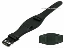 ABVERKAUF: Original-Ersatzband POLICE 22mm schwarz Leder glatt mit Lederunterlage (Schließenanstoß 22 mm)
