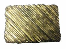 Gürtelschließe Metall altgoldfarben Stripes-Motiv passend für Gürtelbreite 40 mm