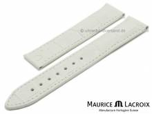 Watch strap original MAURICE LACROIX 19mm white leather alligator grain EASY-CLICK stitched
