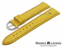 Watch strap original MAURICE LACROIX 20mm yellow leather shark grain red stitching