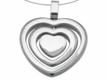 Schmuckanhänger/Halsschmuck Herz drehbar Edelstahl silberfarben elegant (24 x 24 mm)