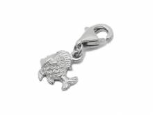 Dekorativer Charm-Anhänger Fish silber Edelstahl mit Karabinerhaken 