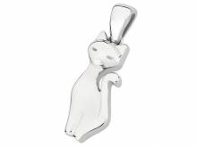 Schmuckanhänger/Halsschmuck Katze Echt Silber 925/rhodiniert modisch tierisch (17 x 07 mm)