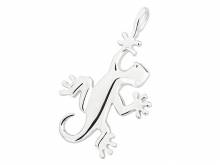 Schmuckanhänger/Halsschmuck Gecko Echt Silber 925/rhodiniert modisch exotisch (22 x 17 mm)