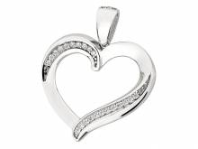 Schmuckanhänger/Halsschmuck Herz Echt Silber 925/rhodiniert modisch elegant (20 x 23 mm)