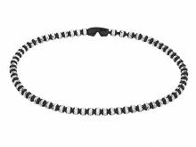 Schmuck-Armband 925er Silber silber/schwarz rhodiniert Kalotten-Verschluss Silber MABRO Steel - Bandlänge ca. 19cm
