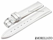 Watch strap Trend 20mm EASY-CLICK silver synthetic stitched GREEN COLLECTION by MORELLATO (width of buckle 18 mm)