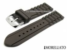 Watch strap Lena 18mm dark brown silicone with structure matt by MORELLATO (width of buckle 16 mm)