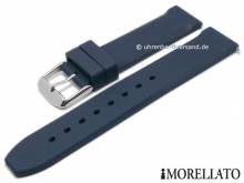 Watch strap Lugano 18mm dark blue synthetic smooth with easy change spring bars by MORELLATO (width of buckle 18 mm)