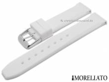 Watch strap Lugano 20mm white synthetic smooth with easy change spring bars by MORELLATO (width of buckle 20 mm)