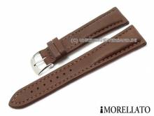 Watch strap Wide 24mm dark brown leather slightly grained stitched by MORELLATO (width of buckle 20 mm)
