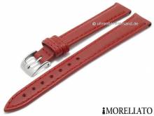 Watch strap Regatta 14mm red leather matt stitched by MORELLATO (width of buckle 12 mm)