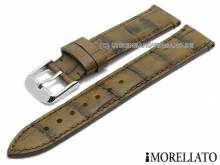 Watch strap Modigliani 18mm brown leather distinctive alligator grain by MORELLATO (width of buckle 16 mm)