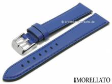 Watch strap Croquet 24mm blue leather stitched with easy change spring bars by MORELLATO (width of buckle 20 mm)