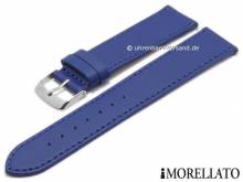 Watch strap Sprint 18mm blue nappa leather smooth with easy change spring bars by MORELLATO (width of buckle 16 mm)