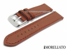 Watch strap Lautrec 24mm auburn leather matt stitched by MORELLATO (width of buckle 22 mm)