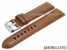 Watch strap Mantegna 20mm light brown leather matt stitched by MORELLATO (width of buckle 18 mm)