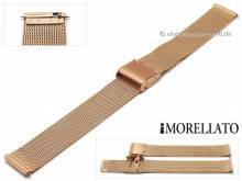 Uhrenarmband Estia 18mm EASY-CLICK rosgoldfarben Milanaise feines Geflecht Schiebeverschluß von MORELLATO