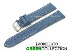 Watch strap 22mm blue Castagno ivory stitching by MORELLATO (width of buckle 20 mm)