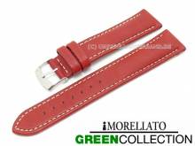 Watch strap 20mm red Castagno ivory stitching by MORELLATO (width of buckle 18 mm)