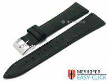 Meyhofer EASY-CLICK watch strap Radford 24mm black nappa leather stitched (width of buckle 20 mm)