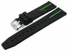Meyhofer EASY-CLICK Uhrenarmband Merrik 22mm schwarz/grün Silikon sportiv (Schließenanstoß 20 mm)