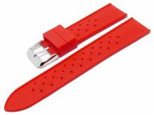 Meyhofer EASY-CLICK Uhrenarmband Minatare 18mm rot Silikon Karbon-Look Racing-Style (Schließenanstoß 16 mm)