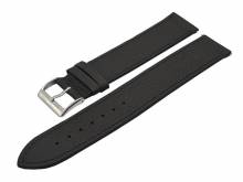 Meyhofer EASY-CLICK Uhrenarmband XL superlang Cedros 18mm schwarz Leder genarbt matt abgenäht (Schließenanstoß 18 mm)