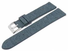 Meyhofer EASY-CLICK Uhrenarmband Waterbury 18mm mittelblau aus Ananas-Fasern VEGAN matt (Schließenanstoß 16 mm)