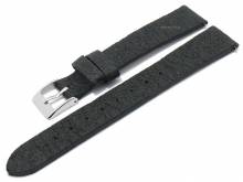 Meyhofer EASY-CLICK Uhrenarmband Waterbury 14mm schwarz aus Ananas-Fasern VEGAN matt (Schließenanstoß 12 mm)