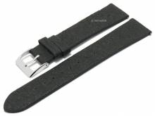 Meyhofer EASY-CLICK Uhrenarmband Waterbury 22mm schwarz aus Ananas-Fasern VEGAN matt (Schließenanstoß 20 mm)