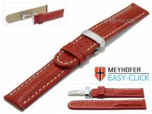 Meyhofer EASY-CLICK Uhrenarmband Stratford 18mm rot Leder Teju-Prägung Faltschließe (Schließenanstoß 18 mm)
