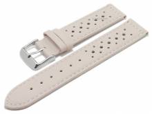 Meyhofer EASY-CLICK watch strap Alton 20mm light pink leather racing look light stitching (width of buckle 20 mm)