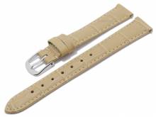 Meyhofer EASY-CLICK Uhrenarmband Sacaton 12mm beige Leder Alligator-Prägung abgenäht (Schließenanstoß 12 mm)
