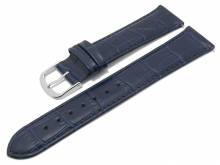 Meyhofer EASY-CLICK Uhrenarmband XL Payson 18mm dunkelblau Leder Alligator-Prägung abgenäht (Schließenanstoß 18 mm)