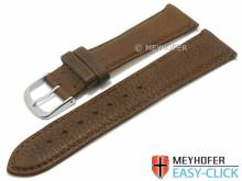 Meyhofer EASY-CLICK watch strap XS Ecola 20mm dark brown leather vegetable tanned stitched (width of buckle 18 mm)