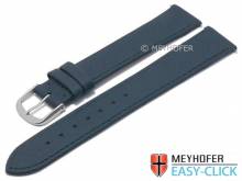 Meyhofer EASY-CLICK Uhrenarmband XL Ludington 18mm dunkelblau echt Hirsch-Leder genarbt (Schließenanstoß 16 mm)
