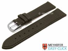 Meyhofer EASY-CLICK watch strap XS Clarington 20mm dark brown genuine deer leather grained (width of buckle 18 mm)