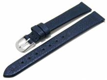 Meyhofer EASY-CLICK watch strap Washita 12mm dark blue metallic leather grained (width of buckle 10 mm)