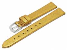 Meyhofer EASY-CLICK watch strap Washita 12mm golden metallic leather grained (width of buckle 10 mm)
